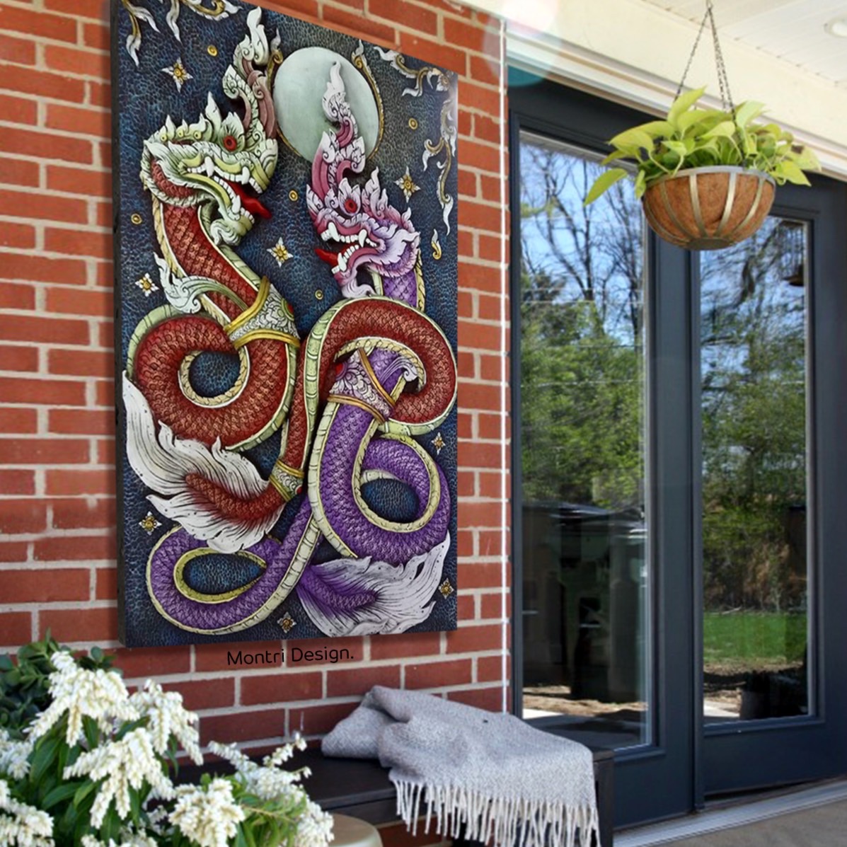 ภาพมงคลติดผนัง ภาพติดผนังเสริมฮวงจุ้ย ภาพติดผนังพญานาค เสริมโชคลาภ การงาน การเงิน มั่งมีศรีสุข เสริมฮวงจุ้ย