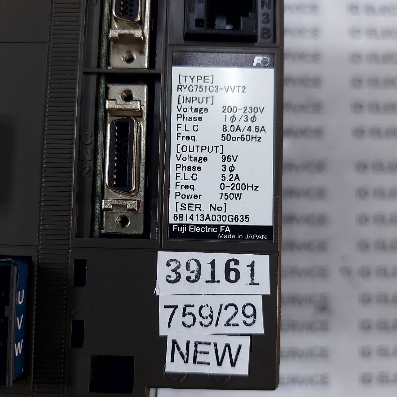 SERVO DRIVE " FUJI " MODEL : RYC751C3-VVT2