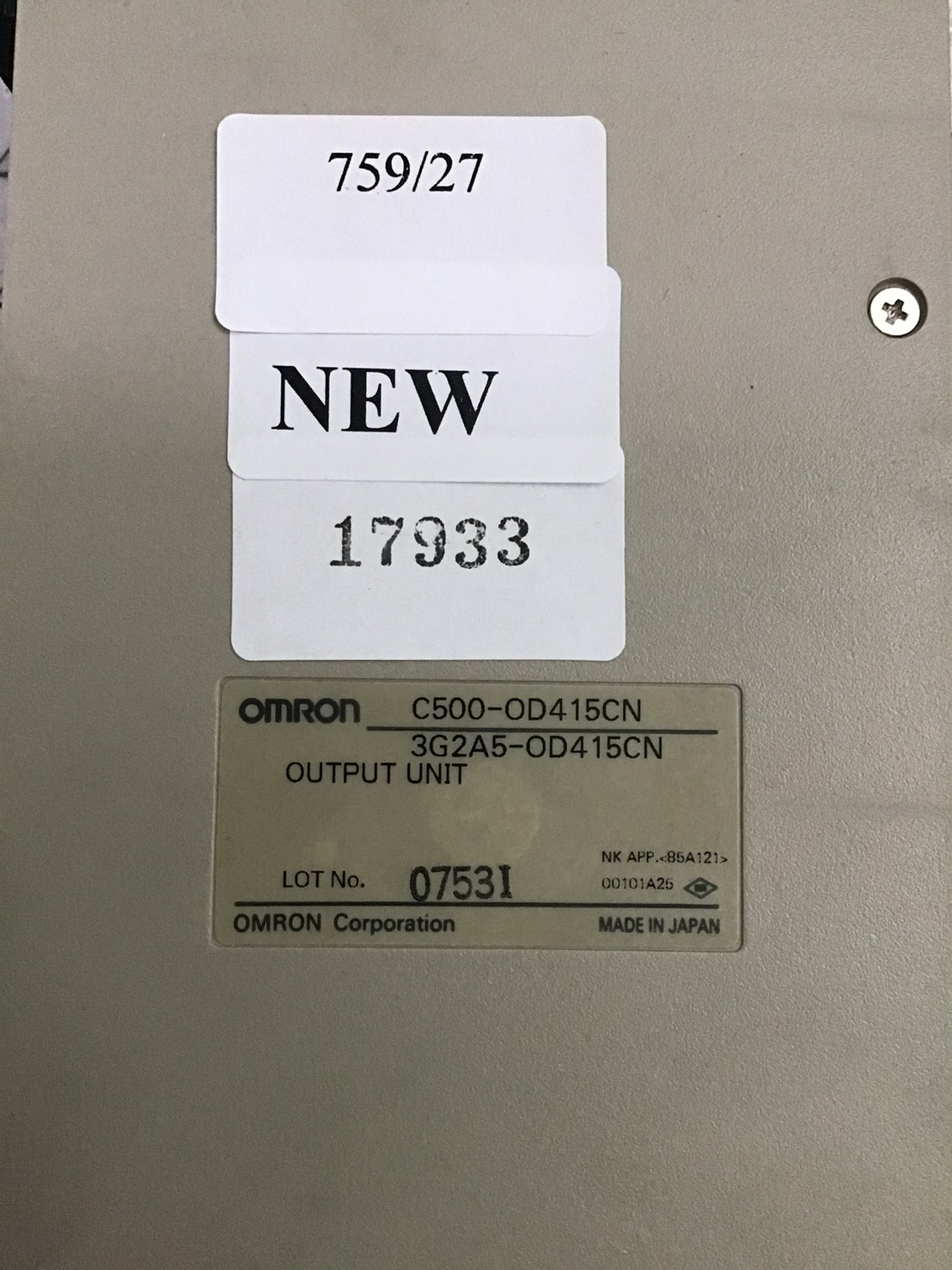 PLC " OMRON " MODEL : C500-OD415CN
