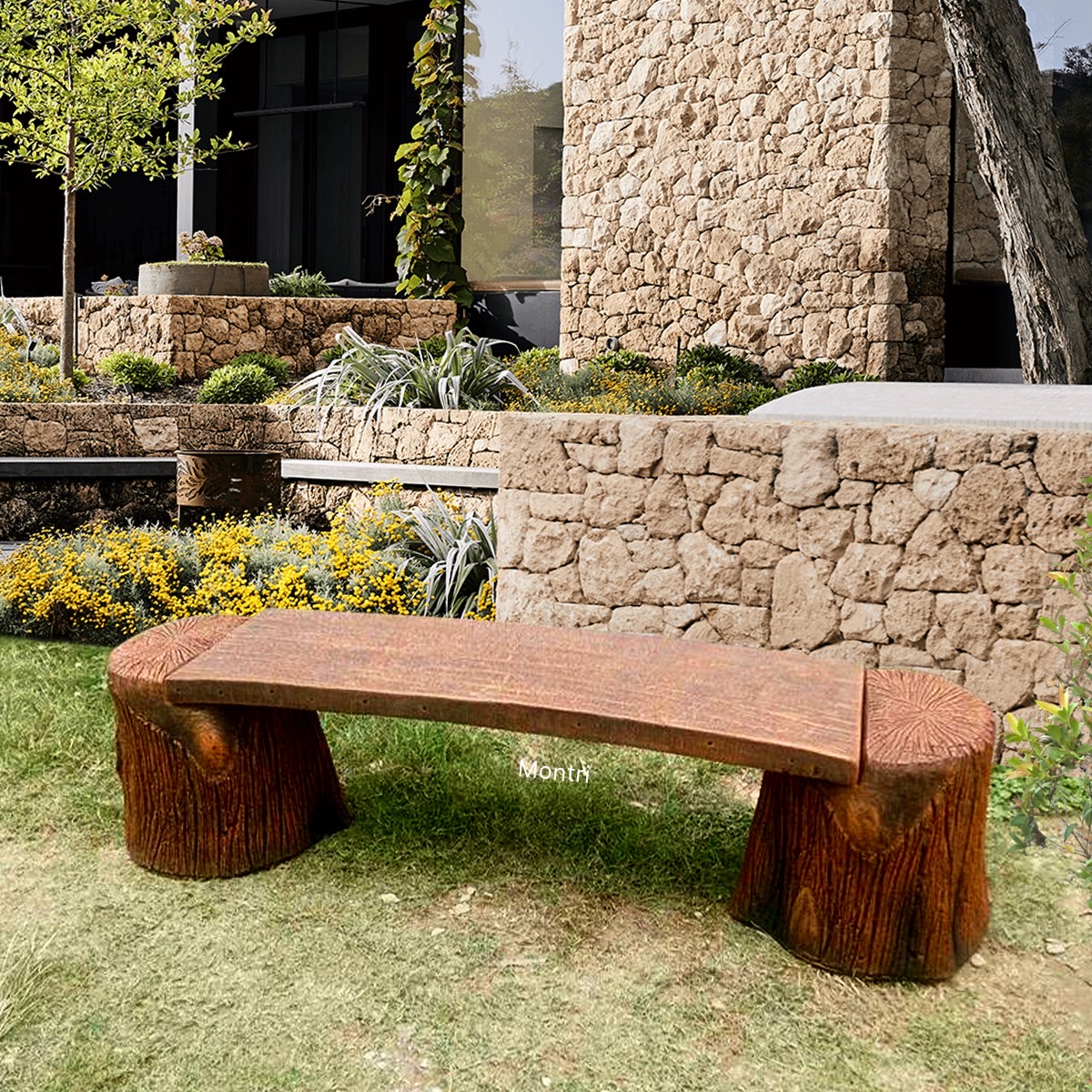 ม้านั่งสนาม ขนาด 150 ซม. กว้าง 35 ซม. และสูง 40 ซม ทนแดด ทนฝน