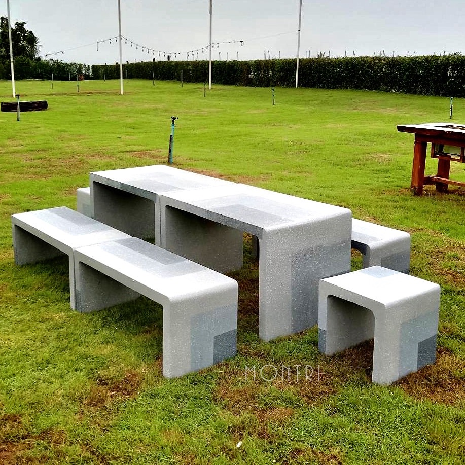 ชุดโต๊ะสนาม ตัวU ชุดโต๊ะปูนซีเมนตร์ รุ่น Jumbo Loft ลายหินอ่อน การันตีสุดคุ้ม ส่งตรงจากโรงงาน สินค้าแข็งแรง ใช้งานได้ในระยะยาว