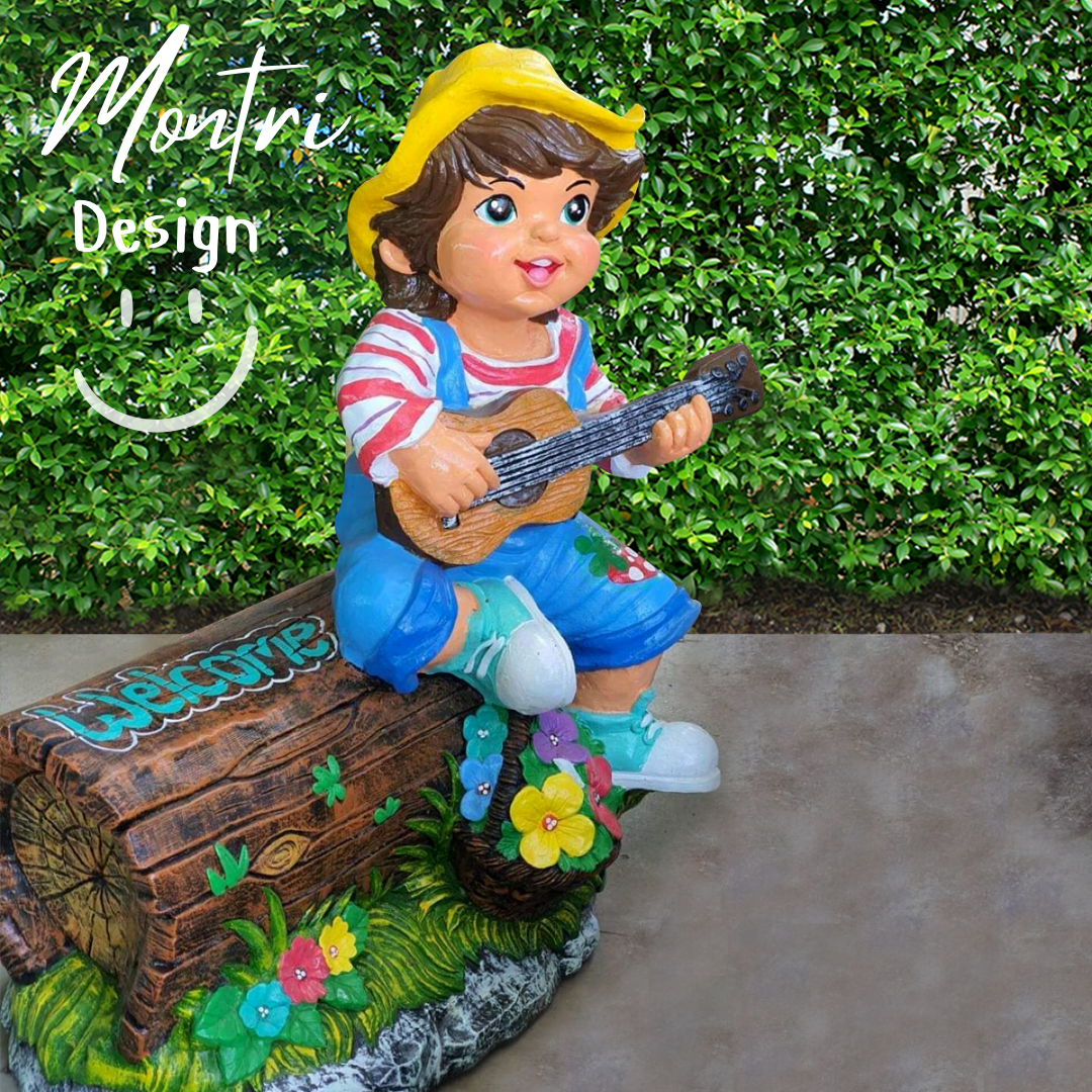 ตุ๊กตาจัดสวน จำนวน 1 คู่ ตุ๊กตาแต่งสวน ตุ๊กตาแต่งหน้าร้าน ตุ๊กตาปูนปั้น ตุ๊กตาปูนปั้นจัดสวน ตุ๊กตาปูนปั้นโคราช รุ่น NAZA66