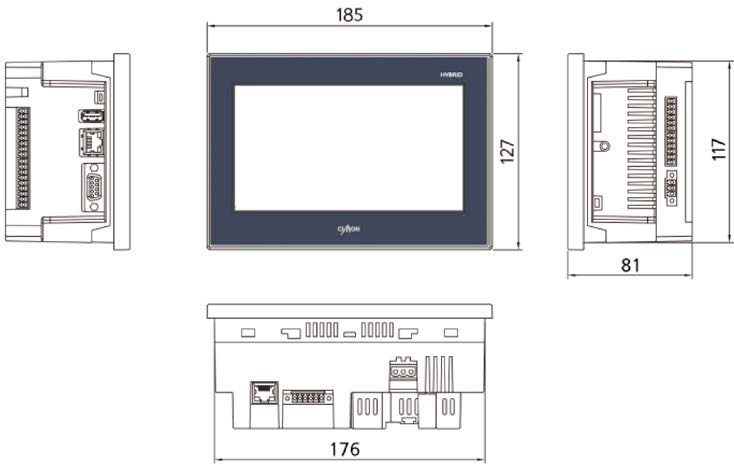 CM-sHP07CD-DT ,Input/Output 8 Ch ,7"(HMI+PLC) Hybrid