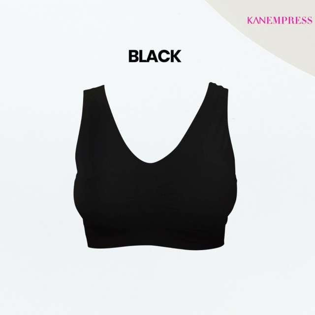 [3แถม3] ชุดชั้นในสปอร์ตบรา KANEMPRESS ลดล้างสต๊อกจากในห้างฯ ตัวละ800บ. ฟรีไซส์ ( ชมพู2, ดำ2, เนื้อ2)