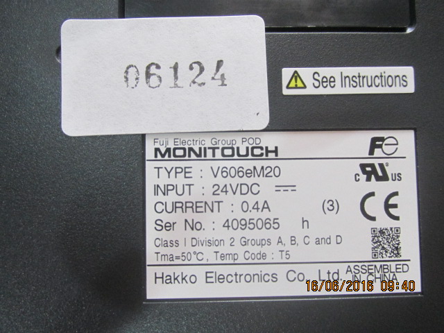 HMI " HAKKO " MODEL : V606EM20