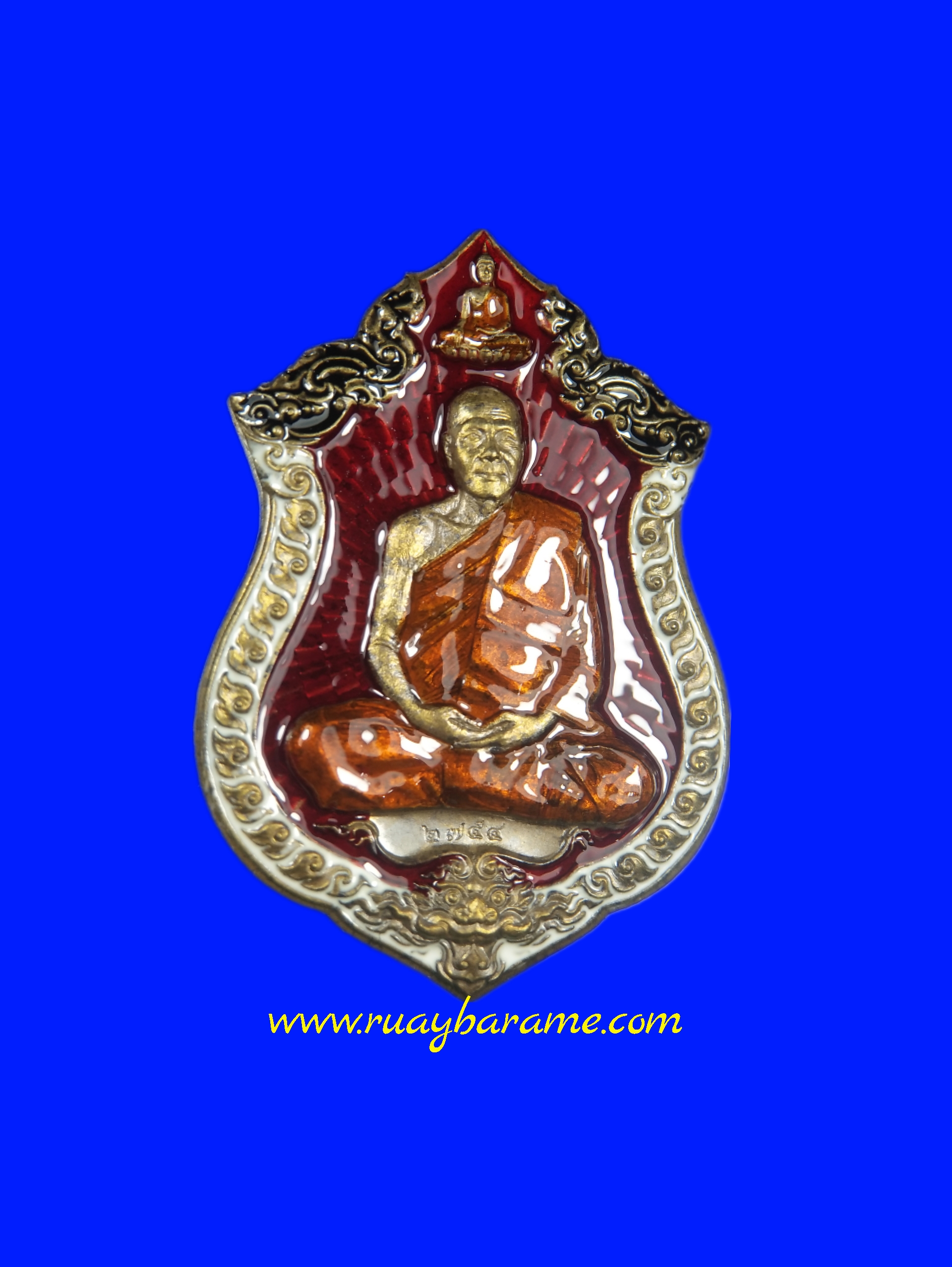 เหรียญเศรษฐีพันล้าน หลวงพ่อทอง วัดบ้านไร่ เนื้อชนวน 108 ลงยา 3 สี