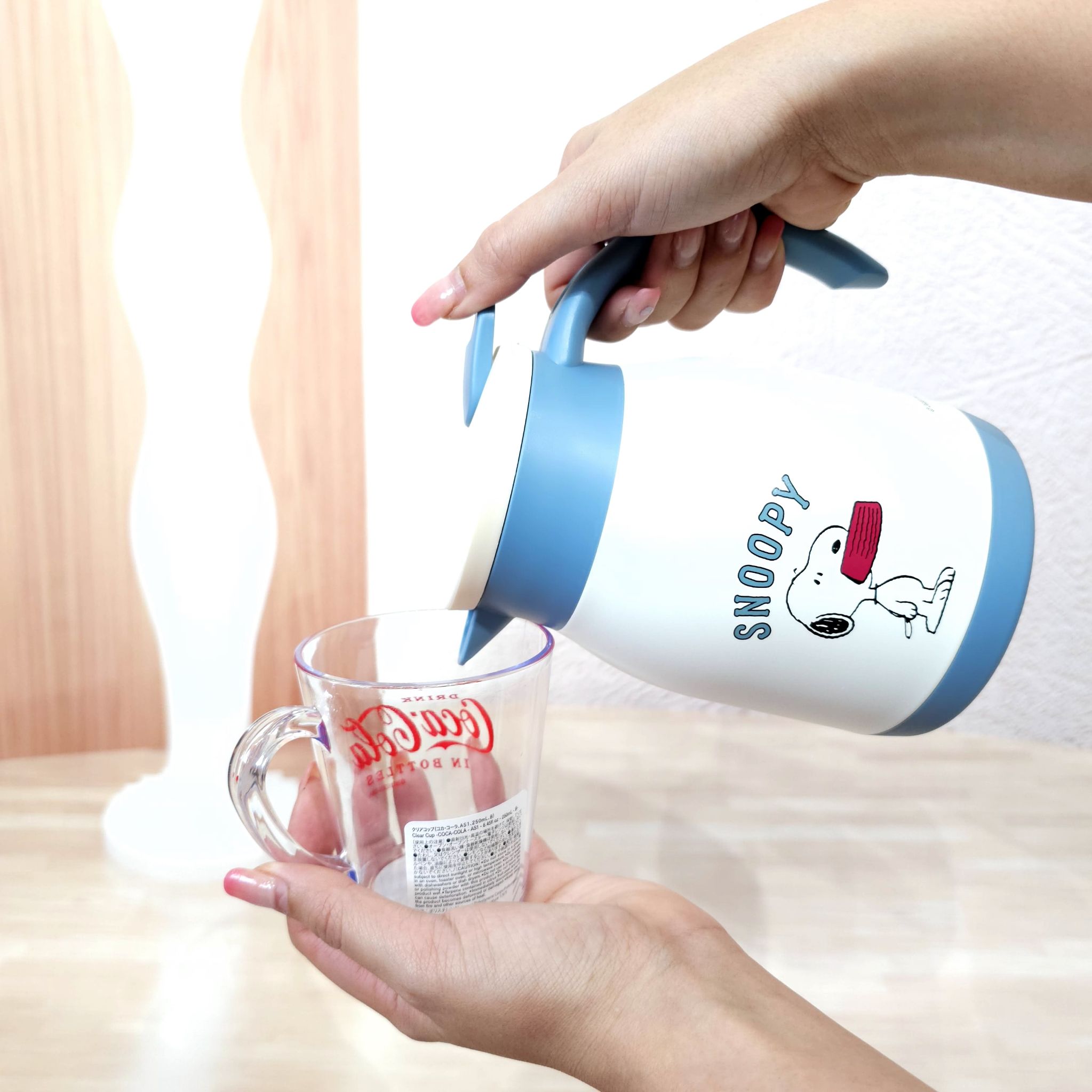 Skater snoopy stainless pot 600 ml เหยือกน้ำเก็บอุณหภูมิร้อนเย็น แบบ one push