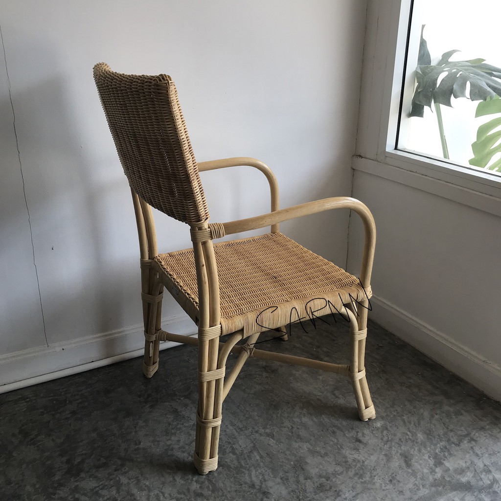 พร้อมส่ง ! สินค้าถ่ายจากรูปจริงเก้าอี้หวายแท้มีอาร์ม