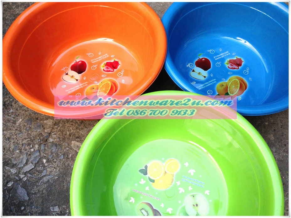 P06490 กะละมัง 40 ซม สีหวาน พิมพ์ลาย ขาย 25 บาท (ราคาส่งต่อ 1 โหล: 12 ใบ)
