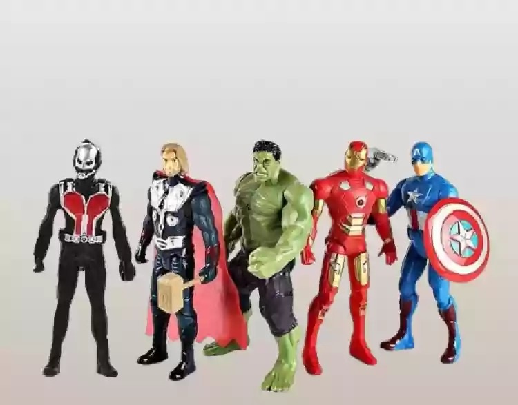 Avengers Model Set โมเดลอเวนเจอร์ ขยับได้ ตุ๊กตาMarvel ชุดโมเดลซุปเปอร์ฮีโร่ 5ตัว โมเดลเล็ก สูง 12 Cm.
