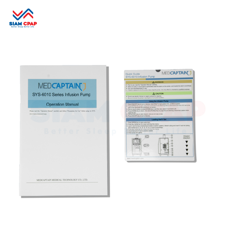 เครื่องควบคุมการให้สารละลายทางหลอดเลือดดำ Infusion Pump Medcaptain รุ่น SYS-6010A รับประกันศูนย์ไทย 1 ปี