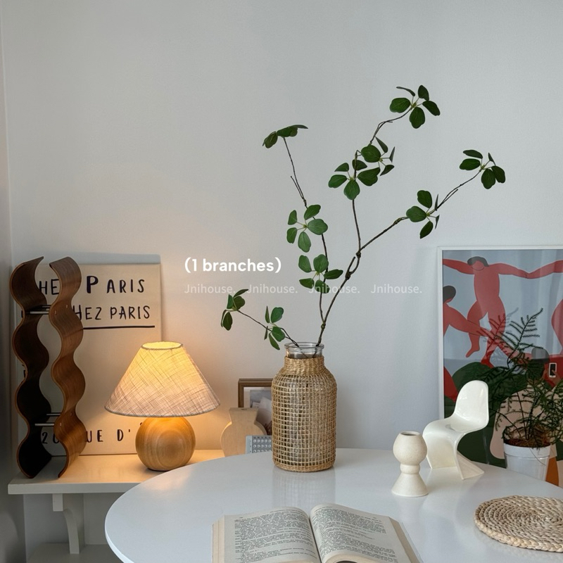 [พร้อมส่ง] Jnihouse : กิ่งไม้ประดิษฐ์ ใบ5แฉก (Green leaves)(Tree)