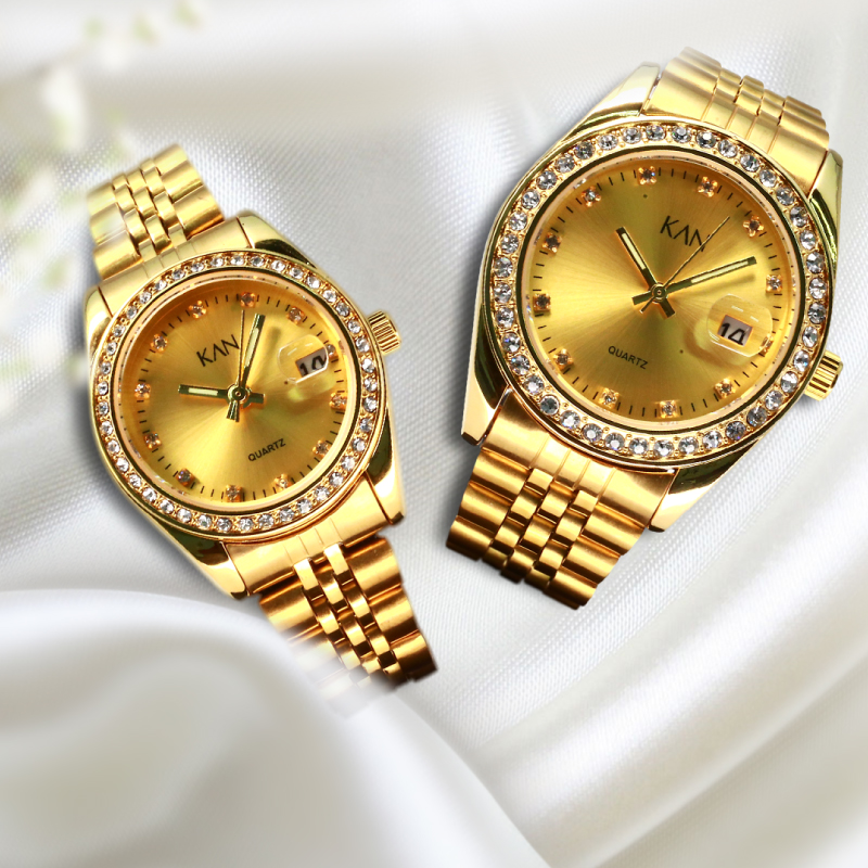 นาฬิกาข้อมือกันน้ำ KANWATCH รุ่น Luxury Gold24K หรูหราระดับพรีเมี่ยม [QC สินค้าพร้อมใส่ถ่านนาฬิกาให้ก่อนจัดส่ง]