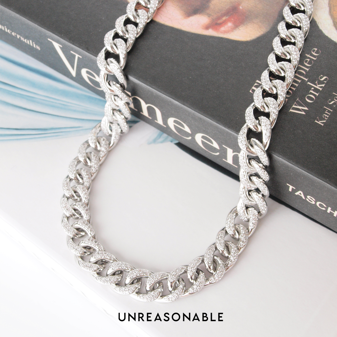 สร้อยคอ ฝังเพชร CZ ทั้งเส้น UA0889-01 Unreasonable Accessories