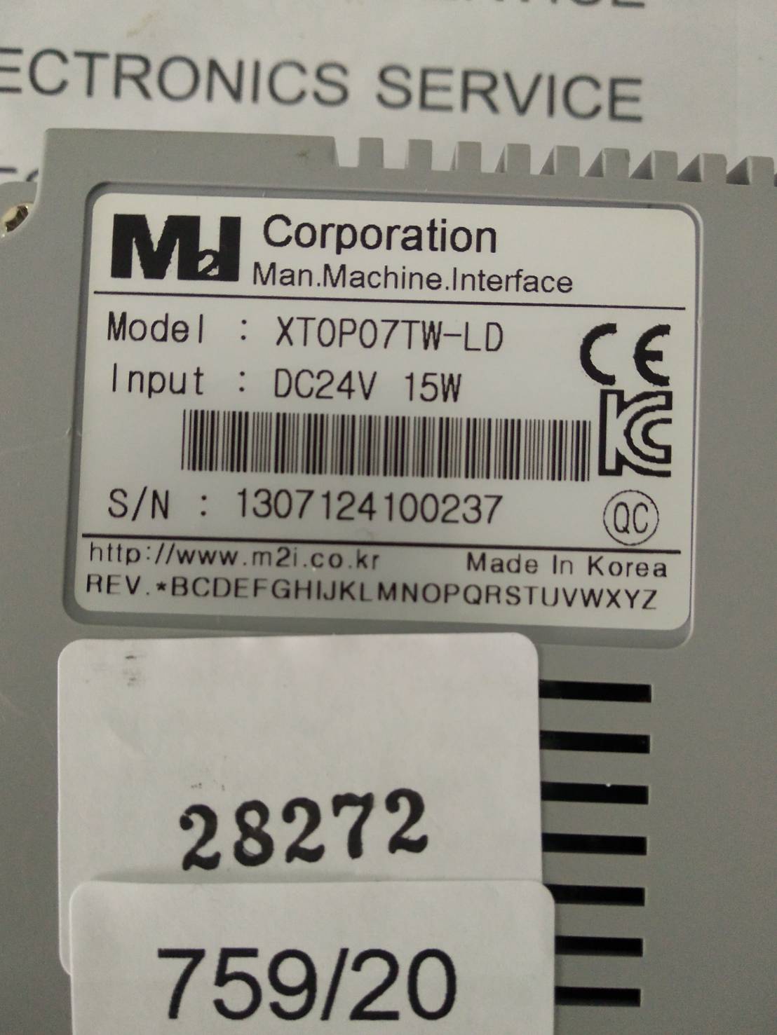 LCD TOUCH SCREEN " M2I " MODEL : XTOP07TW-LD