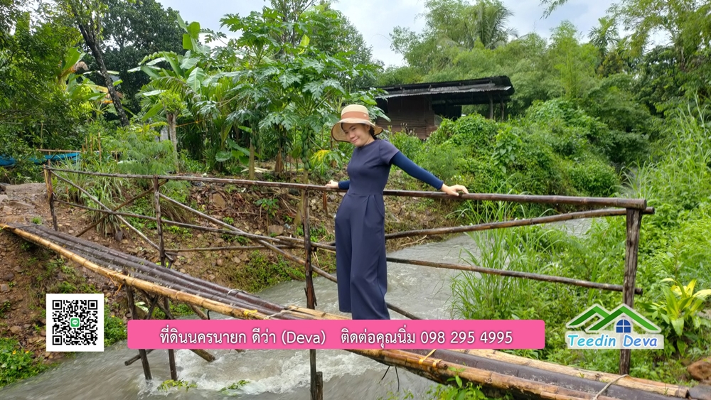 ที่ดินนครนายก สวนผลไม้ขนาดเล็ก 155 ตร.ว. ด้านหลังติดลำธาร