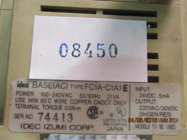 PLC " IDEC " MODEL : FC1A-C1A1E