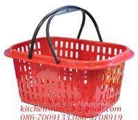 P00295 ตะกร้าช๊อปปิ้ง หูหิ้ว (35*46*22 cm) (ราคาส่งต่อ 1 โหล : 12 ใบ )