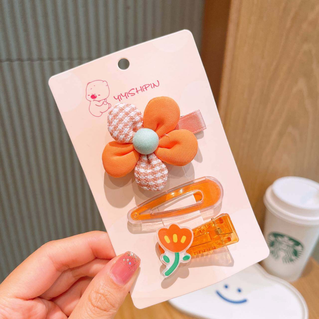 💗มาหยากิ๊ฟช้อป💗กิ๊บหนีบผม กิ๊ปดอกไม้ กิ๊บแฟชั่นเด็กน่ารัก สีสันสดใส แพ็ค 3 ชิ้น