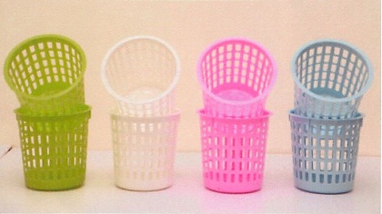 P07910 ตะกร้ากลมเล็กทรงสูง เอนกประสงค์ (13x13x12 cm) สีหวาน No.1212 (ราคาส่งต่อ 36โหล: 432 ใบ:เฉลี่ย 60 บ/โหล)