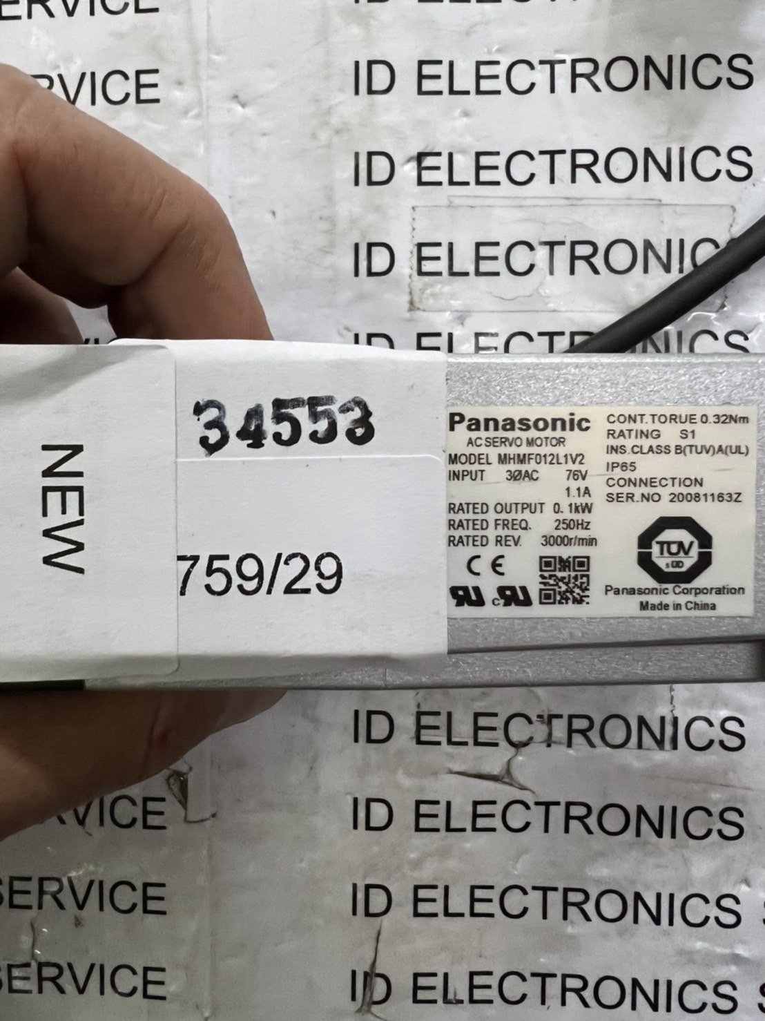 SERVO MOTOR " PANASONIC " MODEL : MHMF012L1V2