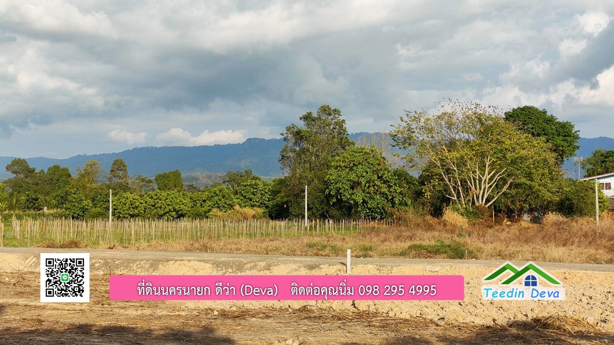 ที่ดินวิวภูเขา แปลงสวย เนื้อที่ 1 ไร่ 3 งาน ด้านหน้าวิวภูเขา ด้านหลังเป็นสวนผลไม้ ต.เขาเพิ่ม อ.บ้านนา จ.นครนายก