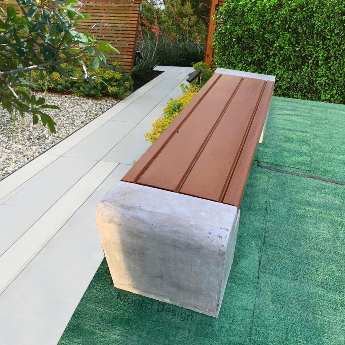 ม้านั่งสนาม เก้าอี้สนาม เก้าอี้คอนกรีต เก้าอี้ปูนเปลือย รุ่น Montridesign 02