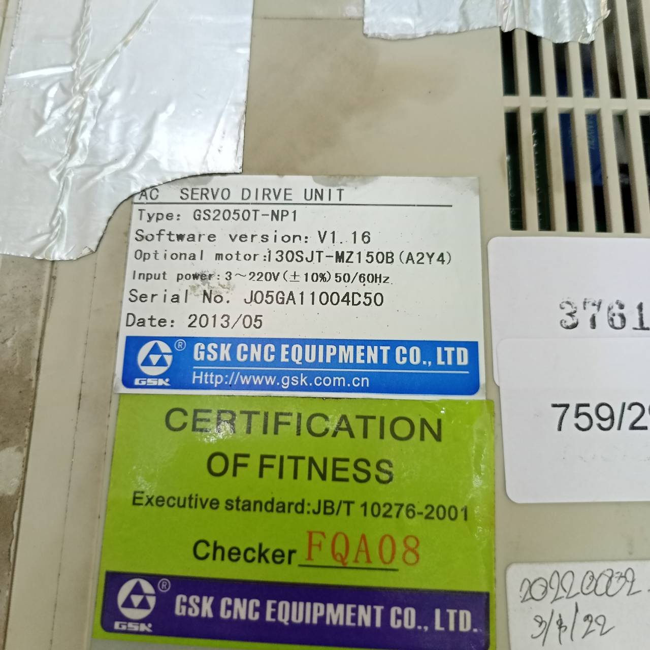 SERVO DRIVE " GSK " MODEL : GS2050T-NP1