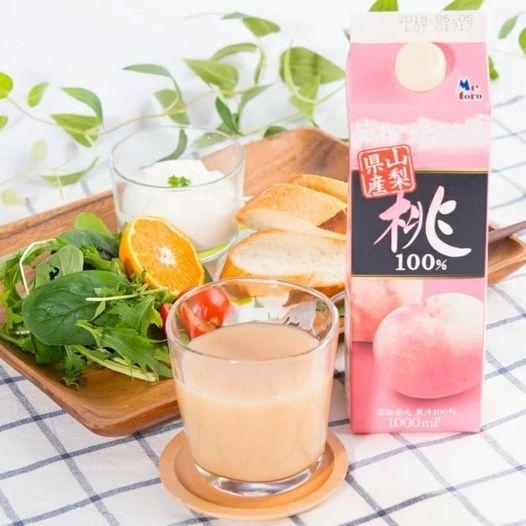 น้ำพีชคั้นสดจาก Peach Juice จาก yamanashi ประเทศญี่ปุ่น ขนาดบรรจุ 1000ml 1ลิตร