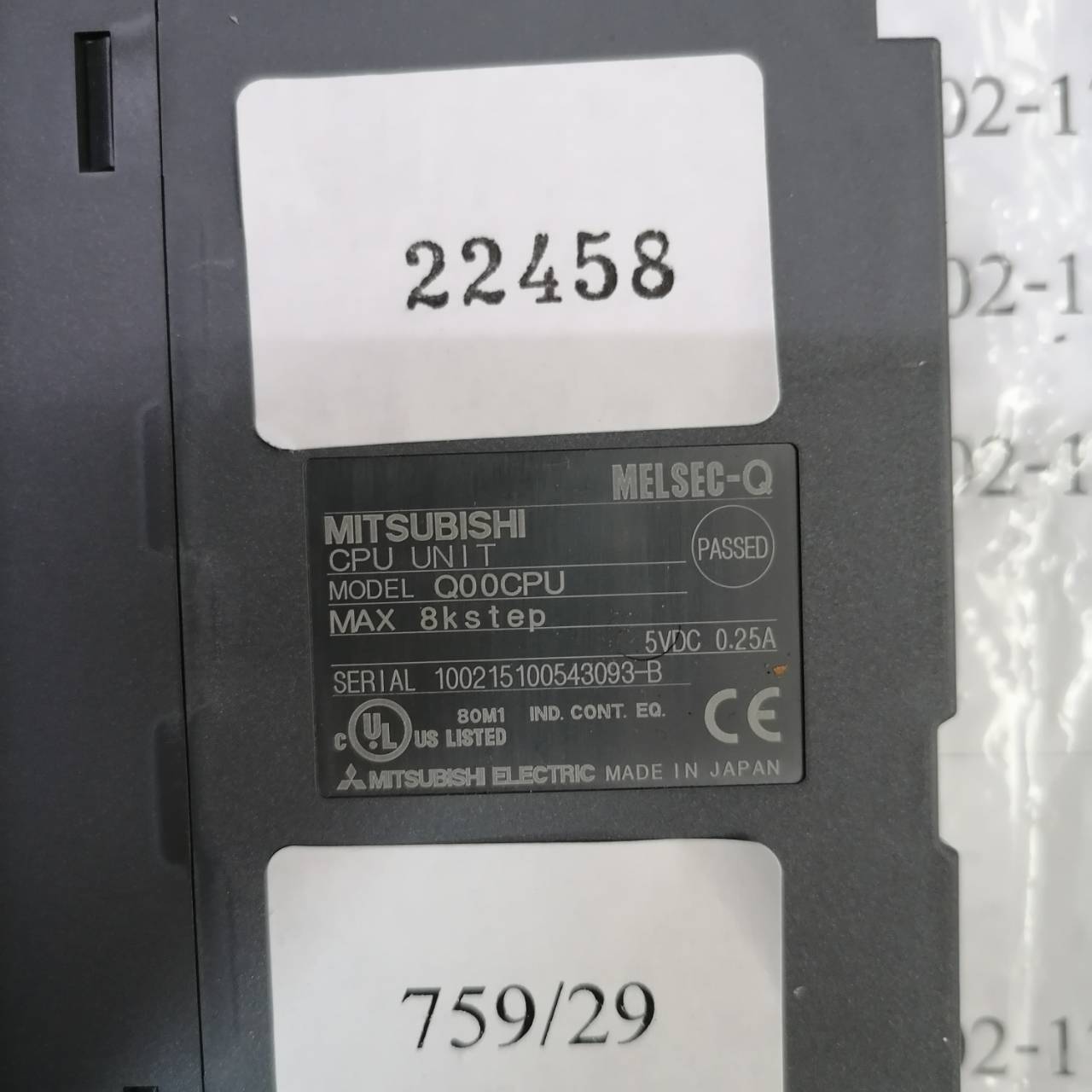 PLC " MITSUBISHI " MODEL : Q00CPU