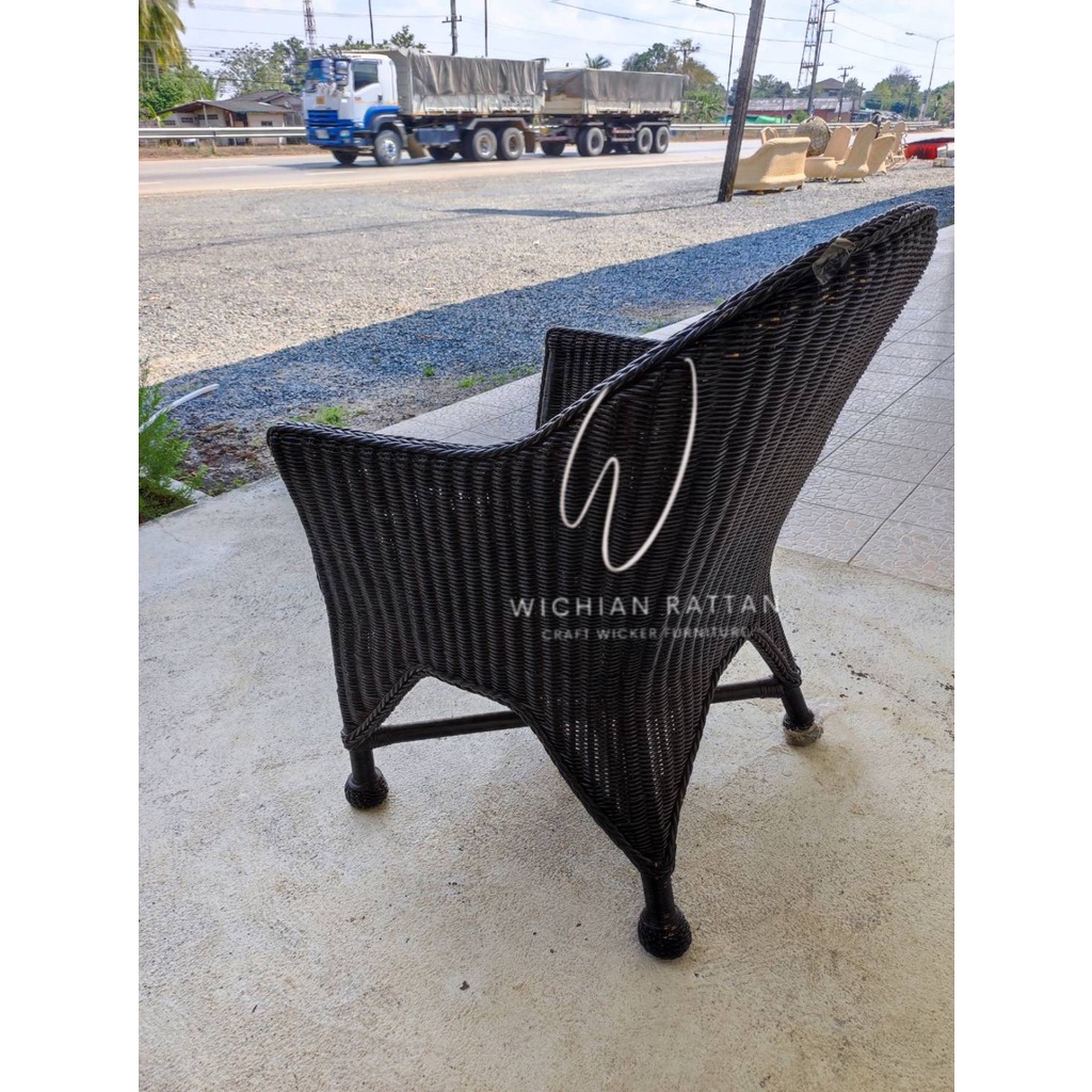 เก้าอี้หวายแท้ทำสีโอ๊คดำราคา sale ตัวโชว์สินค้าตามสภาพรูปถ่ายจากสินค้าจริง