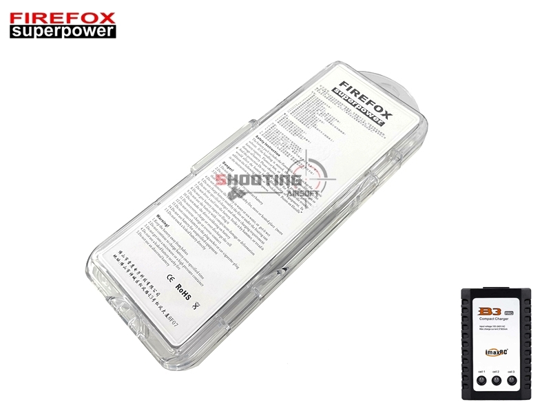 Set แบตลิโพ Firefox 20c 1300mAh 11.1v (สำหรับกล่องแบต) พร้อมเครื่องชาร์จ B3