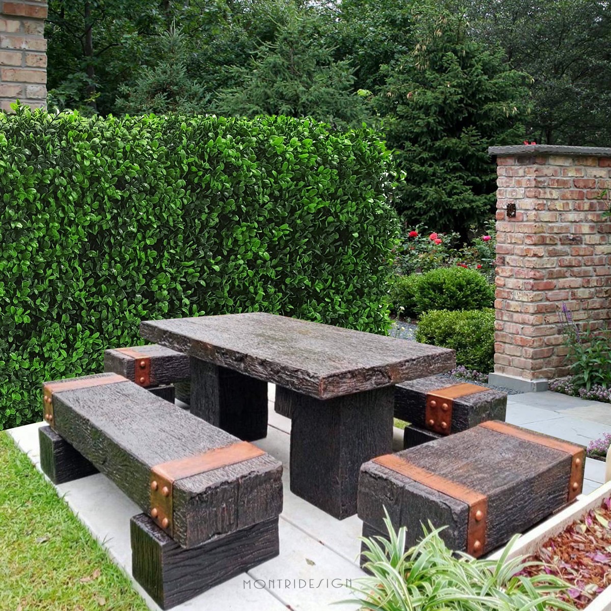 ชุดโต๊ะสนามปุนลายไม้ โต๊ะไม้หมอนโมเดิร์น รุ่น EP02 ขนาด 150*90 cm.