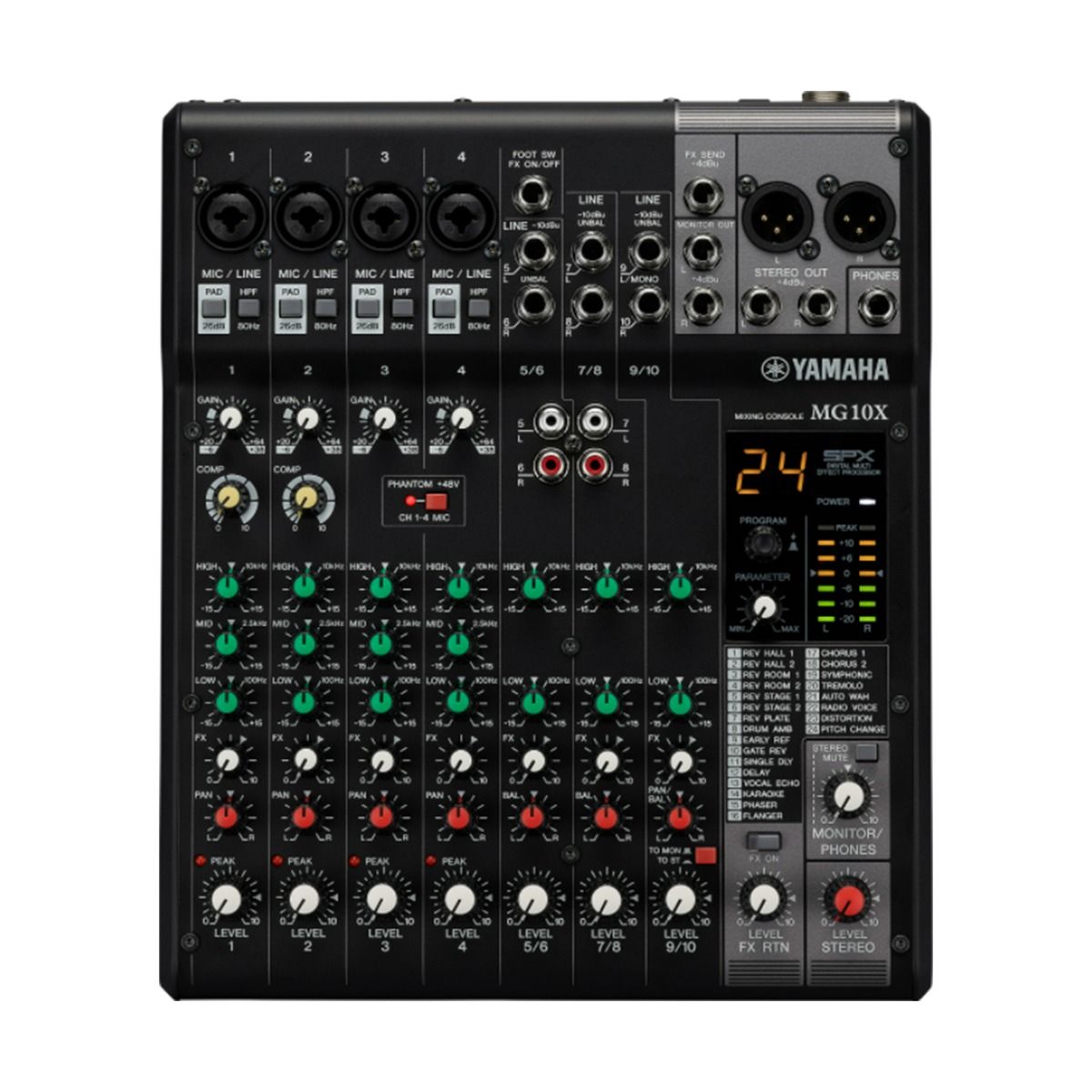 YAMAHA MG10X CV 10 Channel Stereo Mixer with SPX Effects Processor