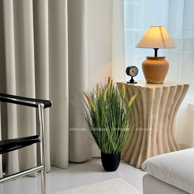 [พร้อมส่ง] Jnihouse : ต้นหญ้าประดิษฐ์กระถางดำ (Artificial Grass Potted)(Tree)