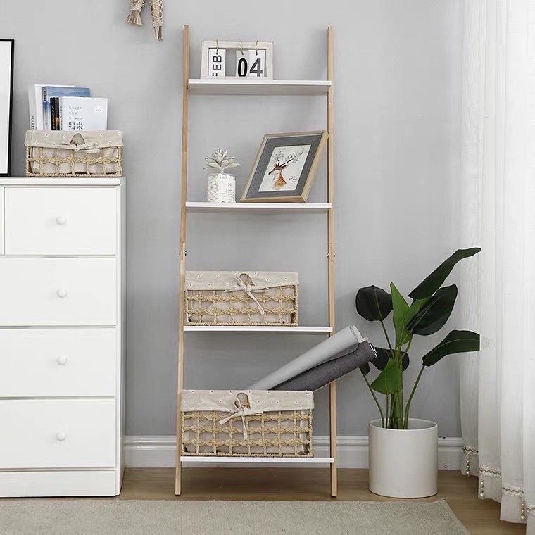 [พร้อมส่ง] Jnihouse : ตะกร้าสาน พร้อมผ้าลายลินินลายดอกไม้ (มีให้เลือก 3 ขนาด) กล่องใส่ของ ตะกร้าใส่ของ