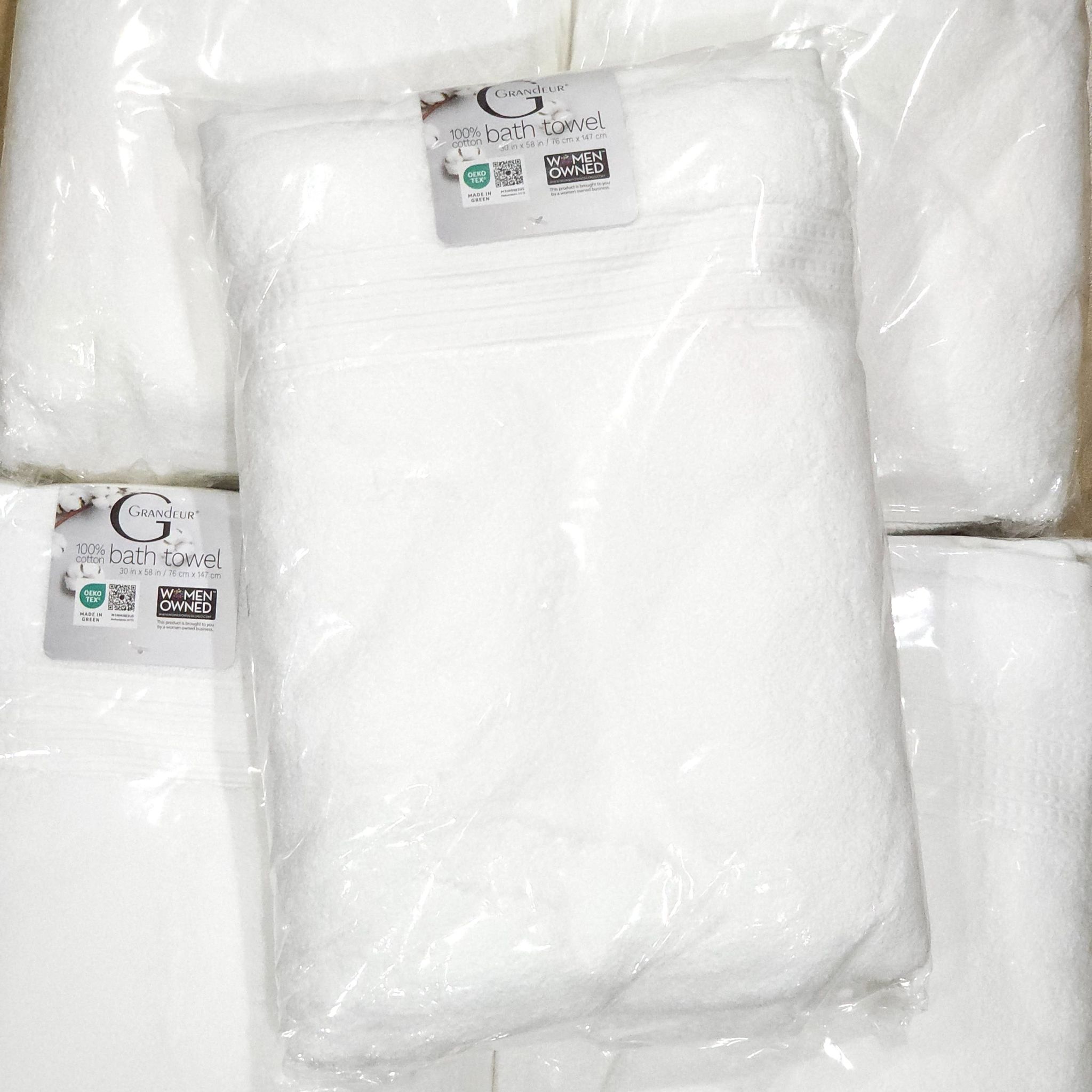 ผ้าเช็ดตัว Cotton100% 1 ผืน Grandeur 100% cotton Bath Towels - White