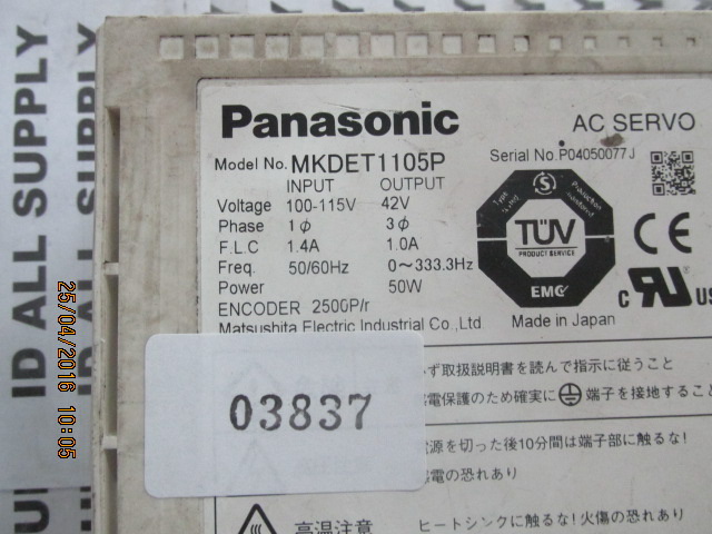 SERVO DRIVE " PANASONIC " MODEL : MKDET1105P
