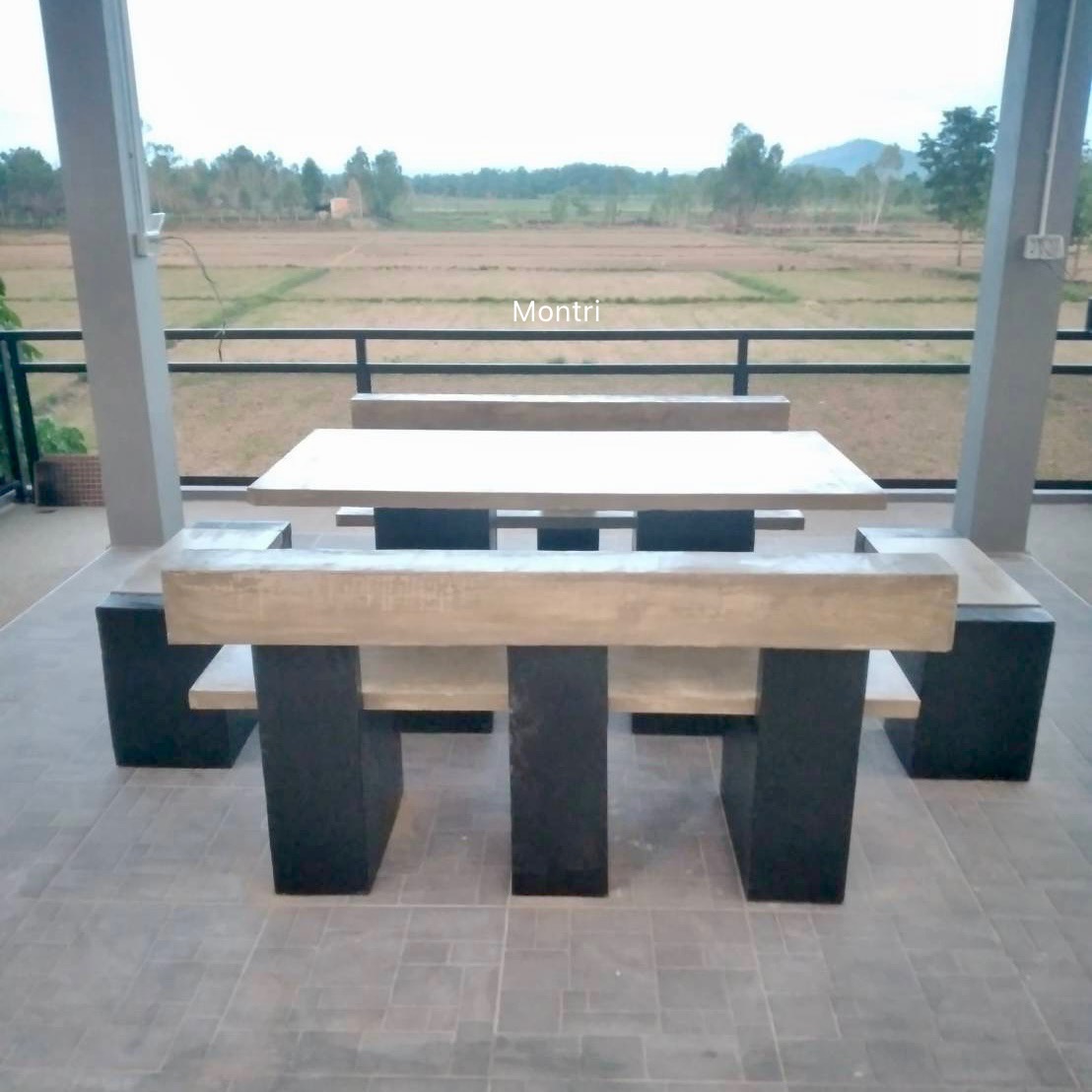 โต๊ะสนาม โต๊ะสนามกลางแจ้ง ชุดโต๊ะสนาม ชุดโต๊ะสนามกลางแจ้ง ขนาด 180*80 cm. ชุดโต๊ะพนักพิง