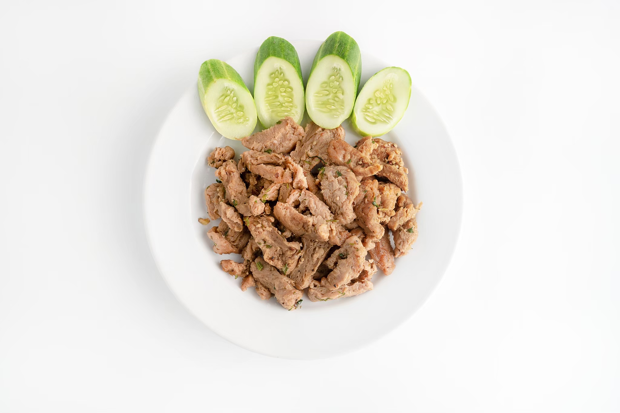 หมูกระเทียมเจ (Non-garlic pepper vegan porkless)