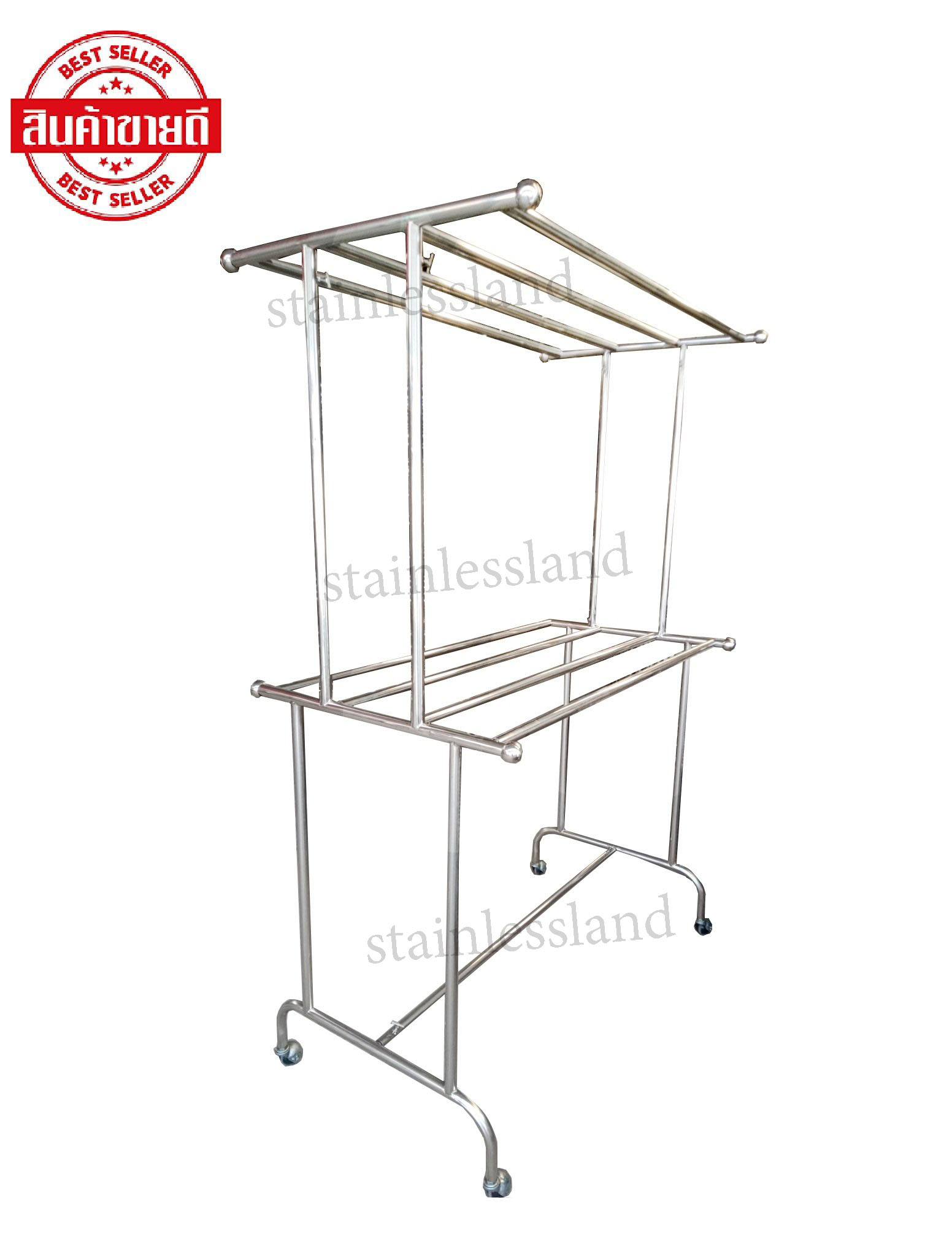 ราวตากผ้าสนามสแตนเลส03 ขนาด 70*200*180 cm ท่อ 1 นิ้ว