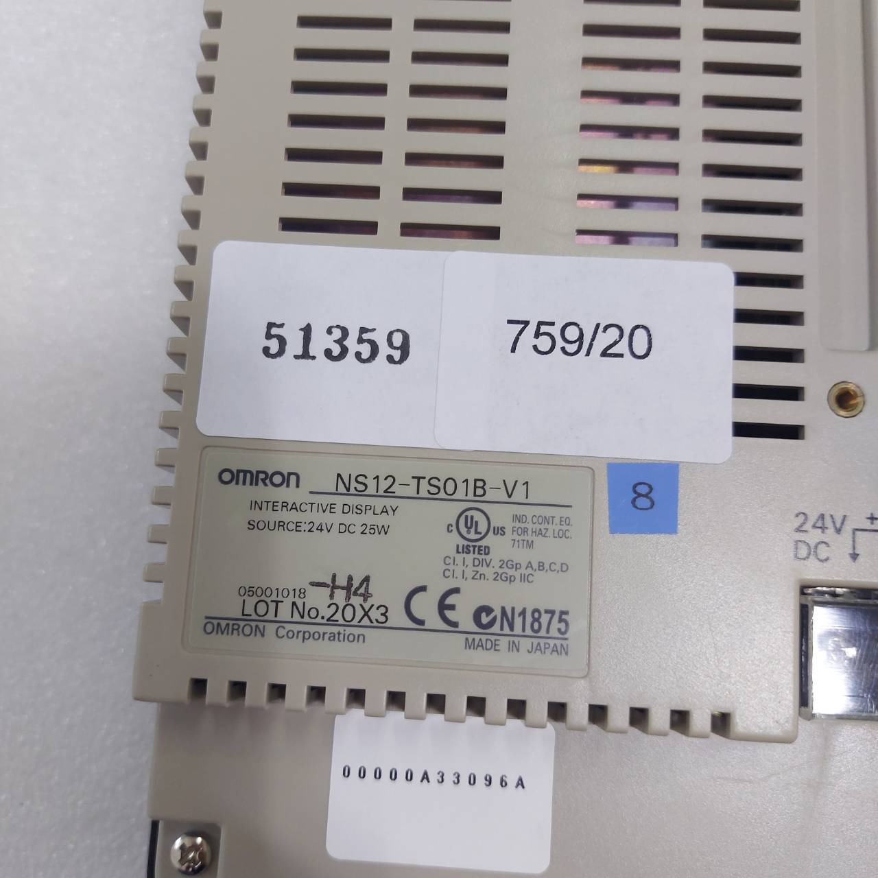 LCD TOUCH SCREEN " OMRON " MODEL : NS12-TS01B-V1