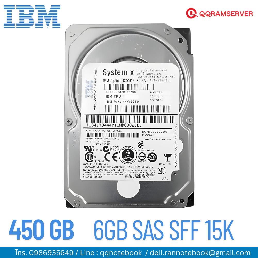 HDD Server IBM x3200 M2 450GB 6Gbps 15k Harddisk Server