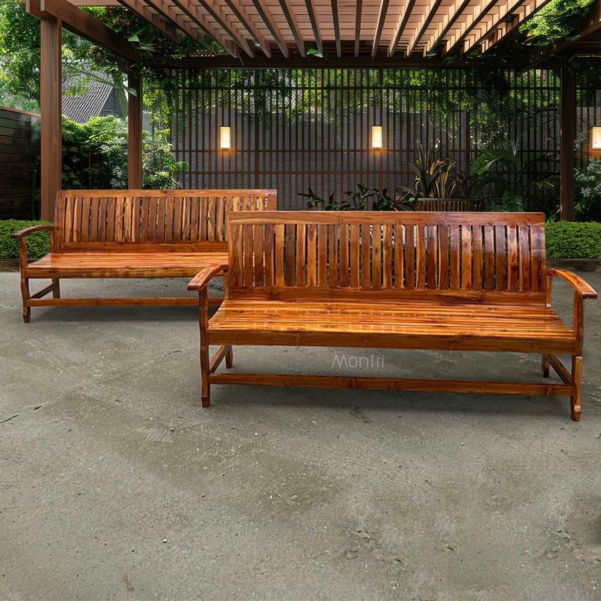 โซฟาไม้สักแท้ 100% ทนทาน แข็งแรง รองรับ 4 ที่นั่ง เหมาะสำหรับใช้ทั้งในบ้านและกลางแจ้ง