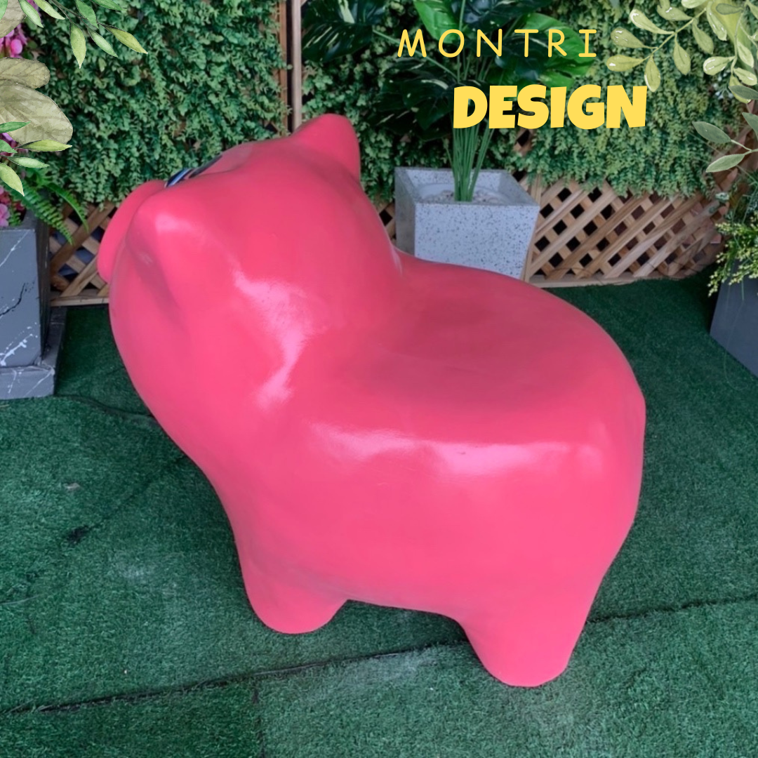 เก้าอี้ปูนรูปหมู สุดน่ารัก เก้าอี้ปูนปั้นลูกหมู เก้าอี้ลูกหมู ม้านั่งสนามในสวน