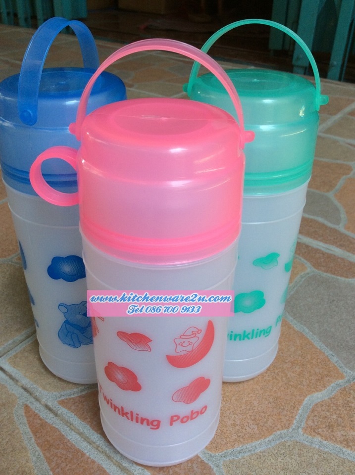 P02903 ขวดน้ำ 8 นิ้ว ขาว (12*12*20 cm) No.468P ราคาส่งต่อ 1 โหล : 12 อัน