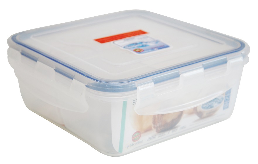 P07822 กล่องถนอมอาหาร Superlock แบ่ง 4 ช่อง No.5011-4 (ขนาด 14.5 ซม.(กว้าง) X 14.5 ซม.(ยาว) X 6 ซม.(สูง) ราคาส่งต่อ 12 ใบ :เฉลี่ย 70 บ.ใบ