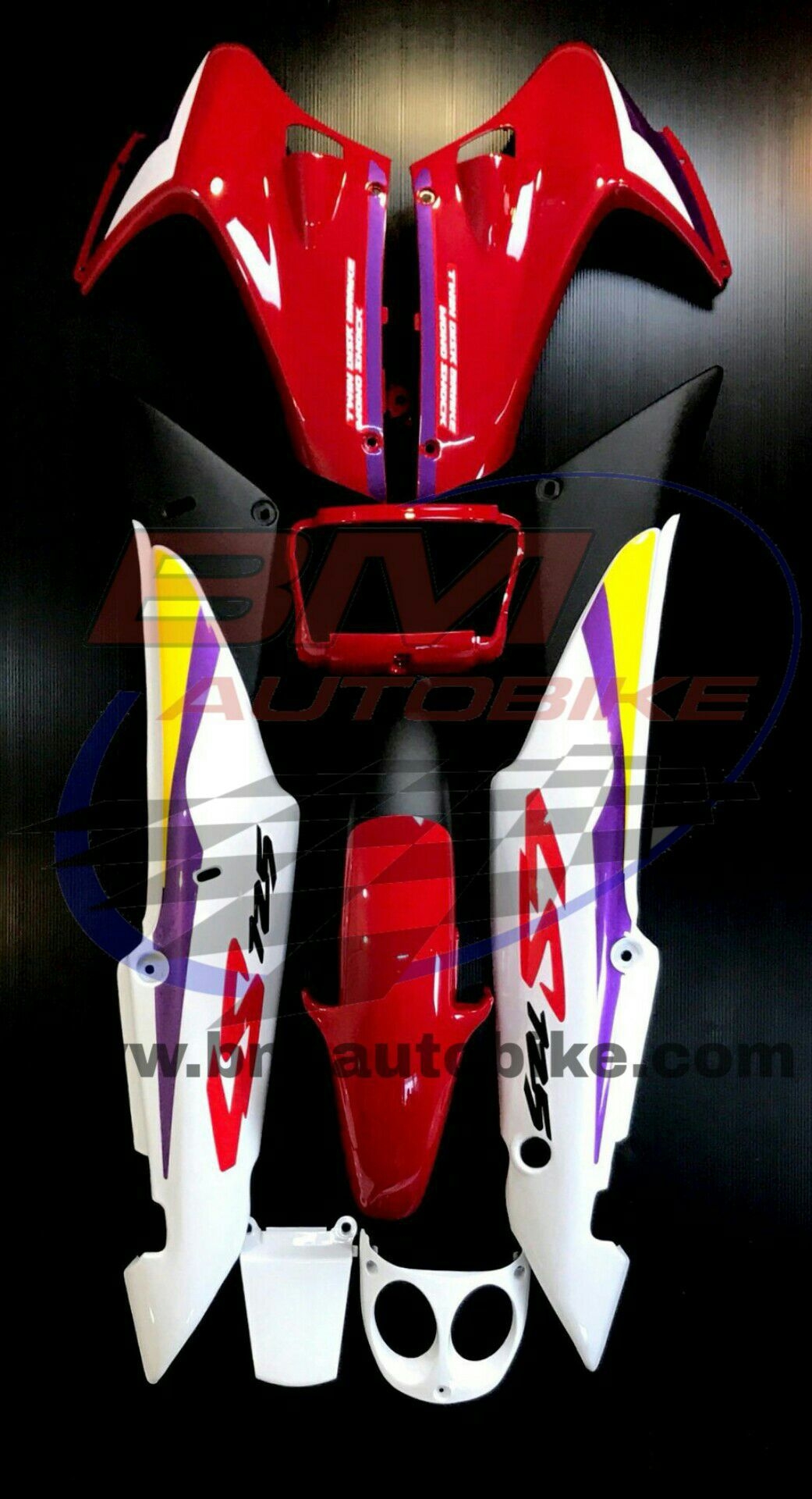 ชุดสี Ls เก่า ครึ่งคันมีบังโคลนหน้า สีแดง/ขาว 2 กก.