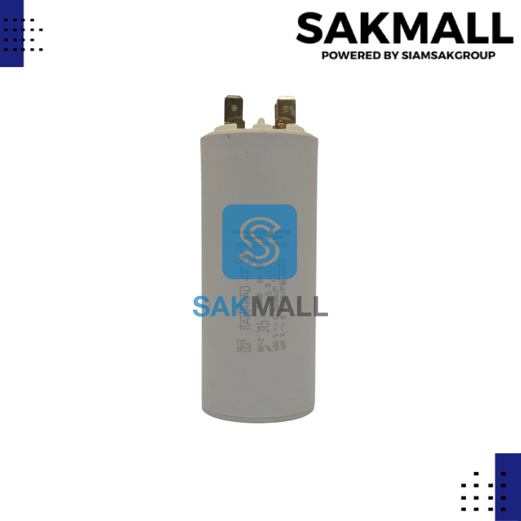 คอนเดนเซอร์ Italfarad เสียบ 31.5 uf 450 v. run