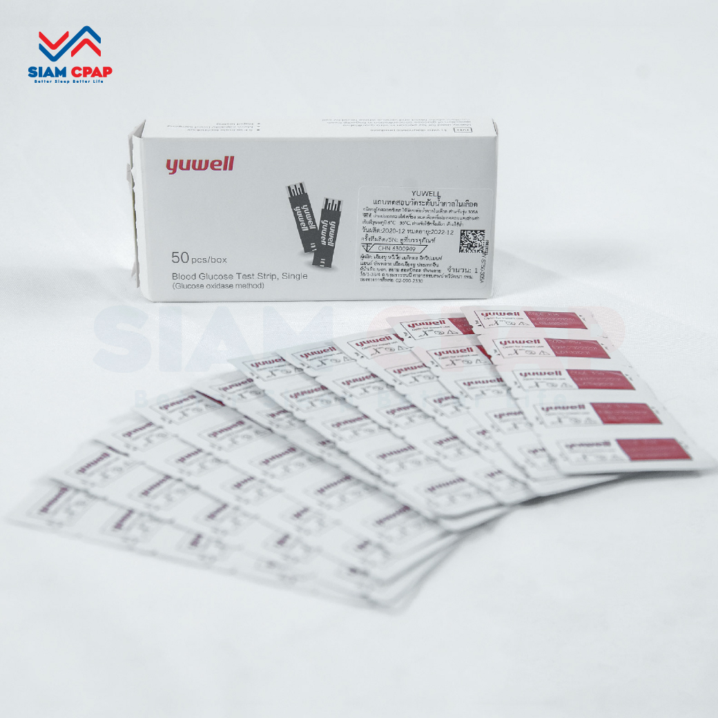 Yuwell แถบตรวจวัดระดับน้ำตาลในเลือด (50 ชิ้น) 305A